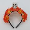 Halloween Decor Skull Head Headband Exaggerated Gothic Flower Hairband  Girls/Children