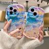 Phone Case: 2D flat, suitable for iPhone 18 17 16 15 14 13 12 Pro protective case, phone decoration, sunset beach, Halloween and Christmas gifts