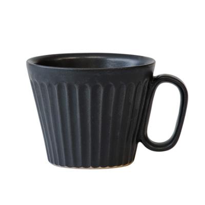 Кружка Wired Beans Kasama Ware Shinogi Black для спутника на всю жизнь, 240 мл, Матовая,