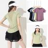 Women's Summer Sports Tops: Loose-Fit Short-Sleeve T-Shirts for Running, Fitness, Pilates, Yoga with Mesh Detailing