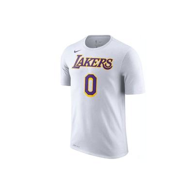Лос-Анджелес Лейкерс Уэстбрук Кузма Нет. 0 NBA Повседневная дышащая спортивная футболка с короткими рукавами Мужские топы Белые BQ1540-101