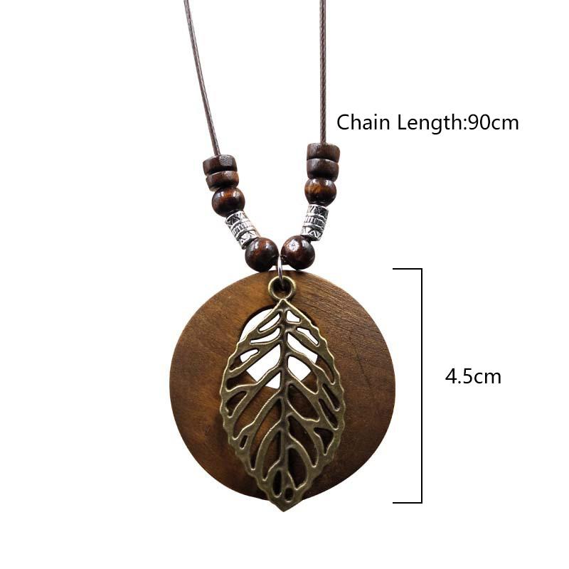1шт бисерный кулон свитер ожерелье подарок сова ожерелье винтажный чокер этнический стиль деревянное платье длинная цепочка аксессуары ювелирные изделия