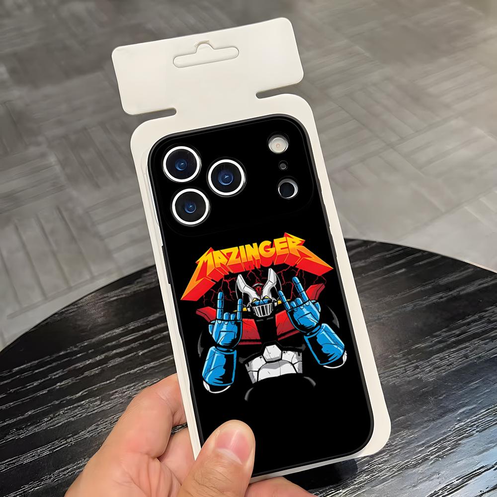 Чехол для телефона с мангой Мазингер Z Аниме для iPhone 17 Air 16 E Pro Max 15 14 13 Mini 12 Pro 11 Max Plus Черный Мягкий