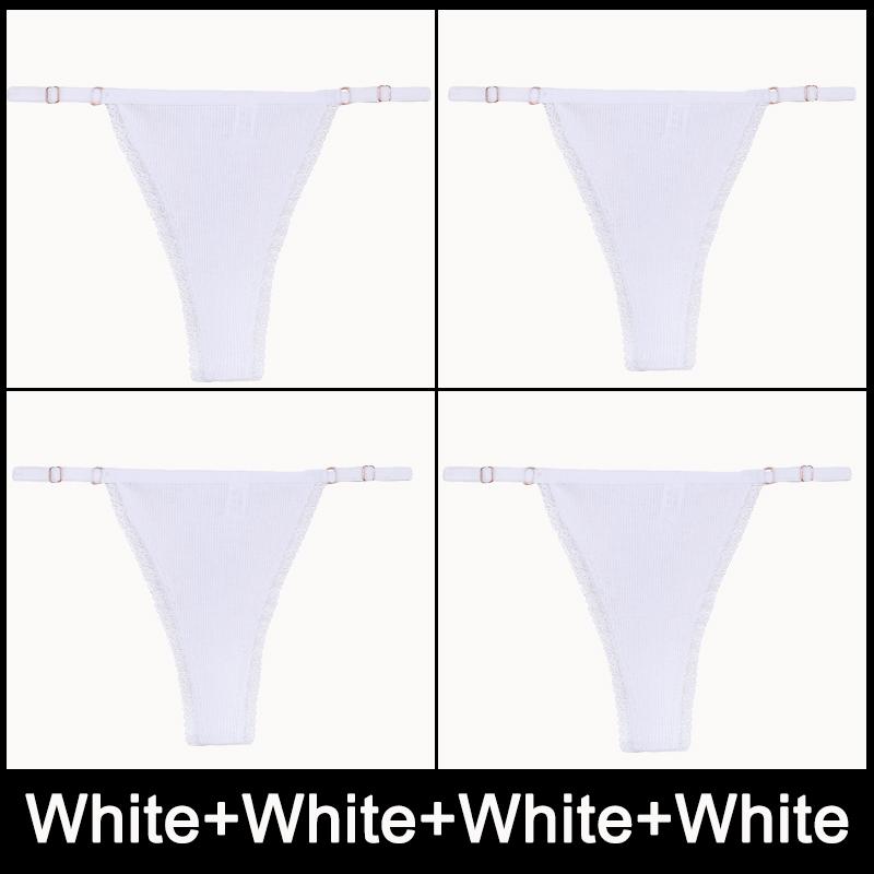 4PCS/Set Adjustable Waist Sexy G-string Panties Cotton Women's Underwear Girl Female Pantys Bikini Lady Thongs Lingerie