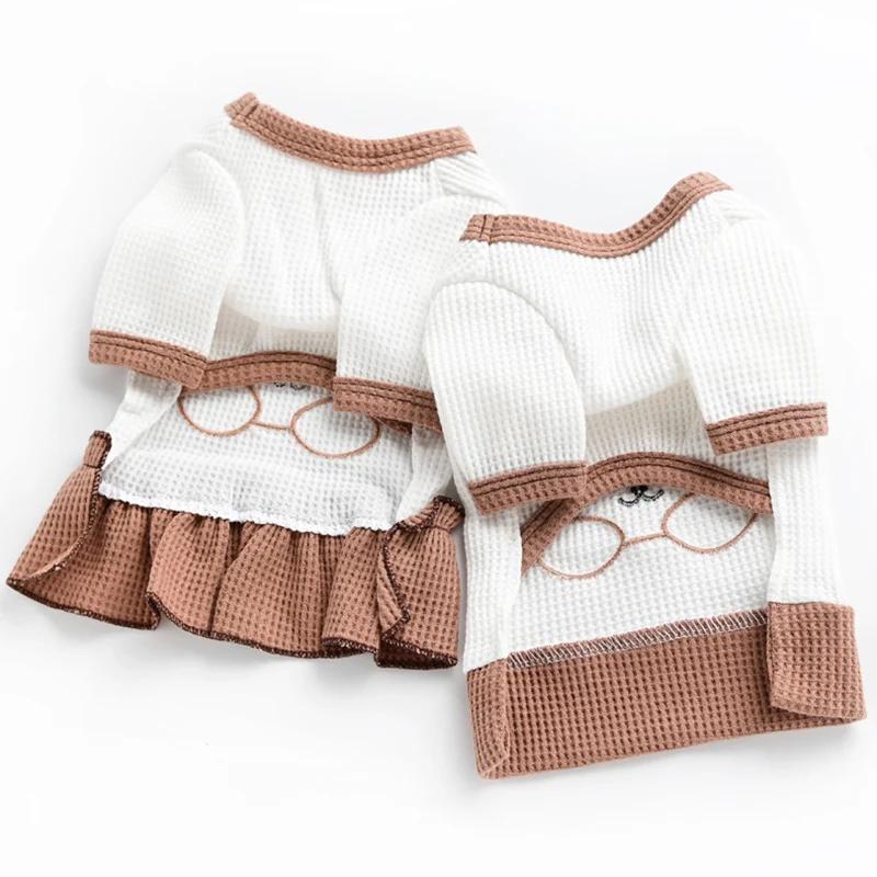 Корейский стиль одежда для домашних собак парная одежда для маленьких собак рубашка милое платье юбка для кошки собаки Чихуахуа Йоркширский терьер одежда для собак мопс