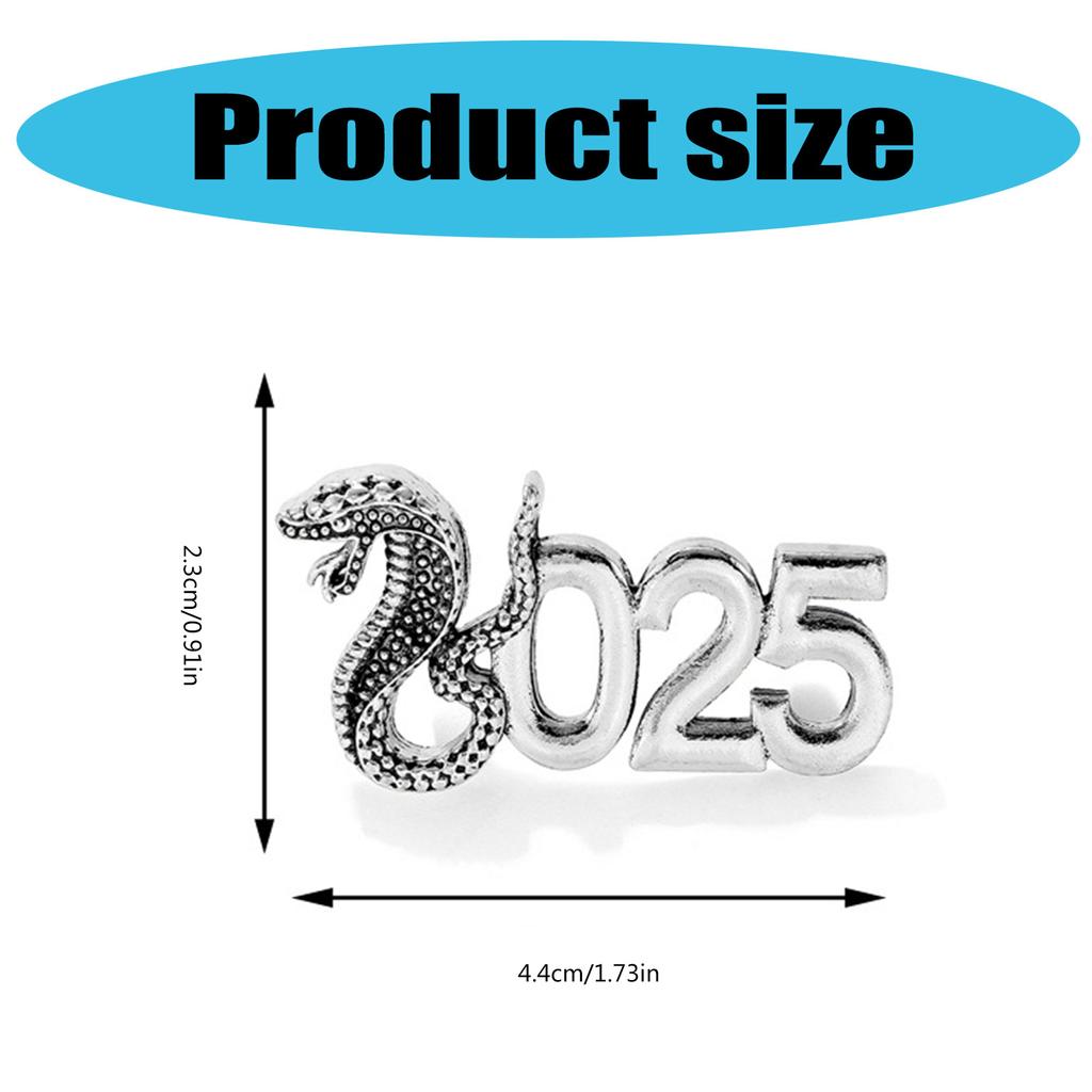Elegant 2025 Snake Year Brooch Pin Wisdom And Good Fortune Badge Pin Nonfading Metal For Festival Fashion Enthusiasts