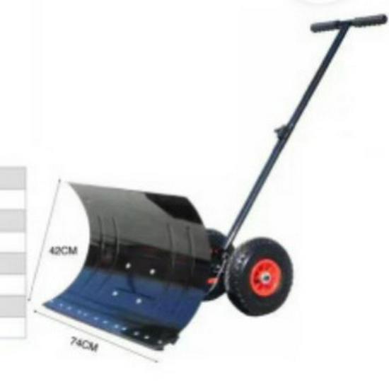 Wheeled Snow Pusher Tool - Outdoor Hand-Push Snow Shovel