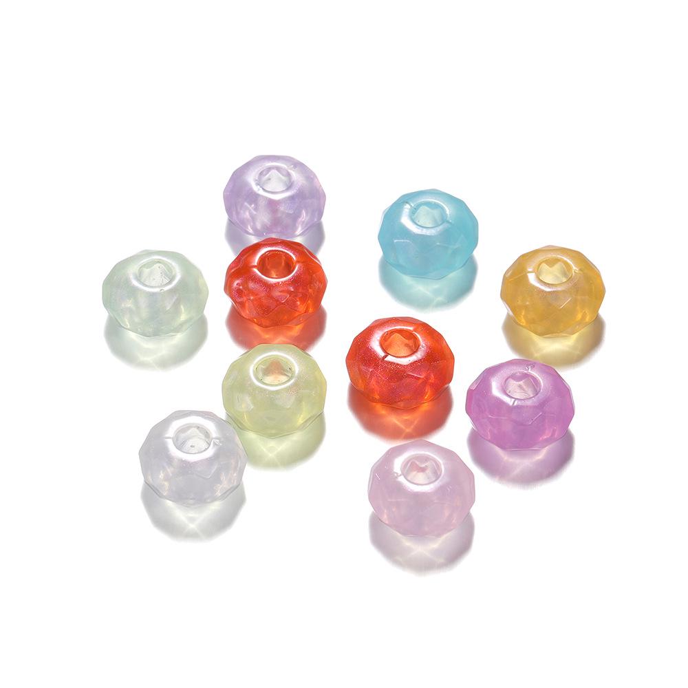 14мм Цветные акриловые DIY бусины - Проставка-абакус с большим отверстием для цепочек для телефона, аксессуаров для волос и ожерелий