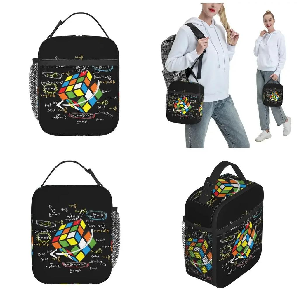 Math Rubics Accessories Insulated Lunch Tote Bag For Picnic Food Storage Bag Reusable Thermal Cooler Lunch Boxes