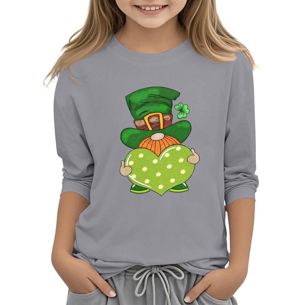 Детская повседневная футболка с принтом в виде воротника с надписью «Св. Патрик» и рукавами длиной 7 минут