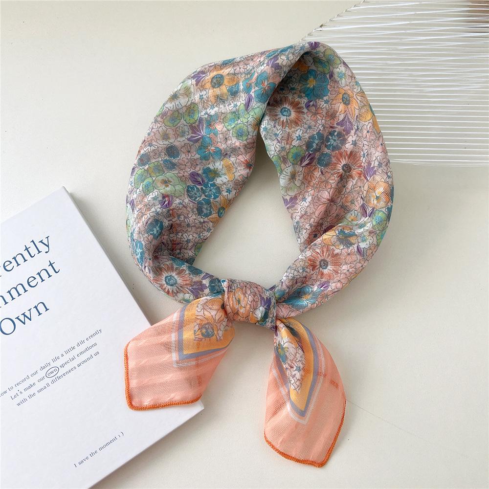 Маленький квадратный шарф из хлопка и льна, шелковый шарф, женский, весна и осень, новый стиль, художественный и универсальный, модный, темпераментный шарф-повязка на голову