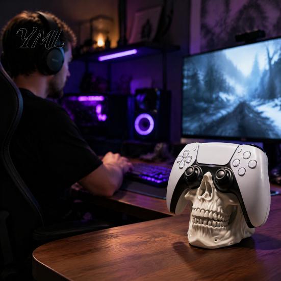 Док-станция для игрового контроллера, 3D-печатный держатель в виде черепа, подставка для головы для хранения джойстика, крепление для контроллера, Крутая настольная подставка, Декор для игровой комнаты,