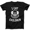 Я ем детей Злой клоун Жуткий Хэллоуин Подарок на угощение Черная футболка 71