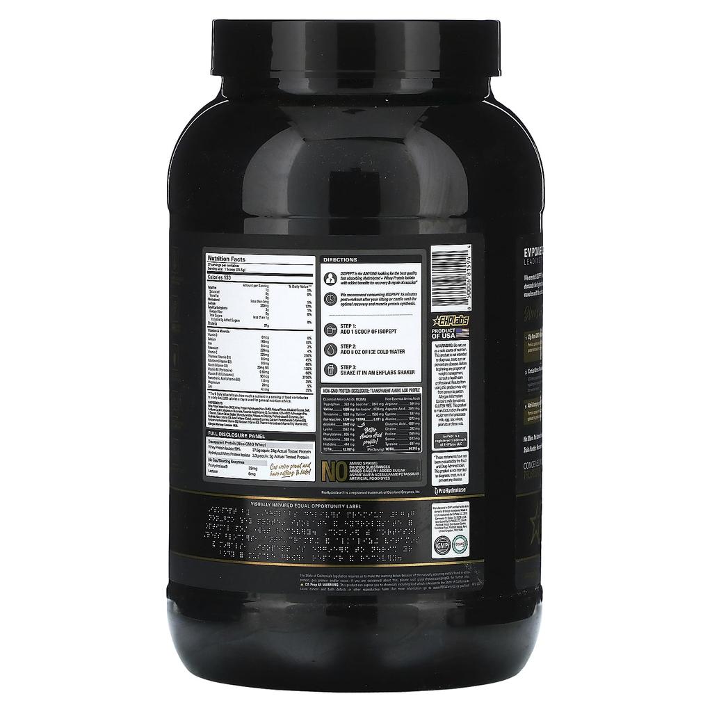 EHPlabs IsoPept, Hydrolyzed Whey Protein Isolate, Peanut Butter Cup, 2.11 Lb (959 G)