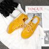 Customized leather silk soft sole German training shoes women's new casual sports board shoes women's color matching versatile Forrest Gump sho
