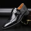 Men's Dress Shoes PU Leather Monk Strap Wingtip Formal Shoes Slip-On Loafer Solid Color Fits True To Size