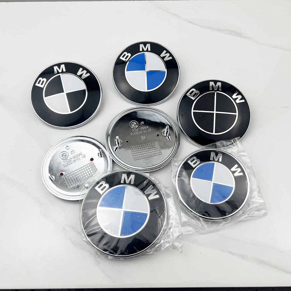 2Pcs 74mm 82mm Vehicle Front Rear Logo Decorative Housing Kit For BMW E61 F90 F07 F11 F18 Series