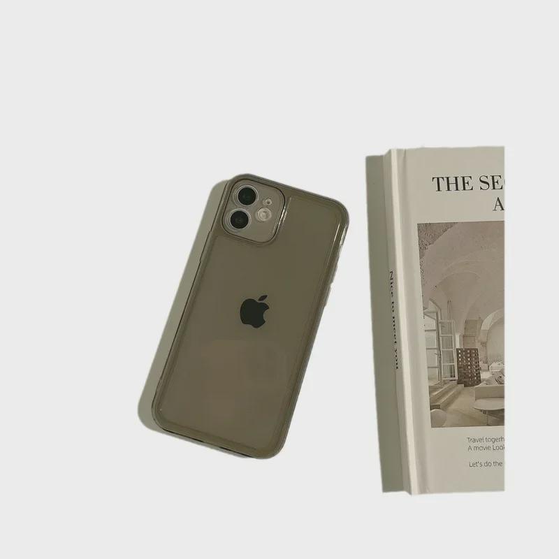 Прозрачный простой однотонный чехол для iPhone 15 Pro Max, Apple 12, 14, XS - в японском и корейском стиле