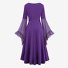Women’s  Cool Solid Gothic  Lace Insert Butterfly Sleeve Dress
