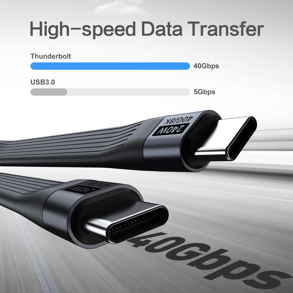 240 Вт USB4 40 Гбит/с Портативный USB C на Type C Короткий Кабель с Брелоком для SSD MacBook Ноутбука Телефона Быстрая Зарядка Кабель Данных 8K60Hz