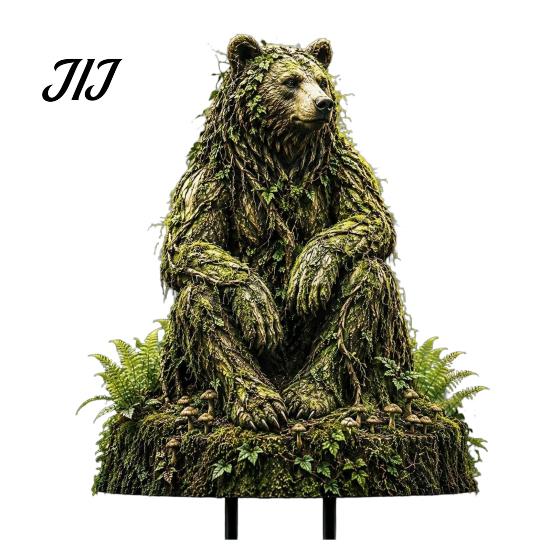 Enchanting Pathway Yard Art Woodland Spirit Garden Stake, Forest Animal Decor, 3D Rustic Lover Gifts Statue for Fairy Patio Planter & Outdoor Display