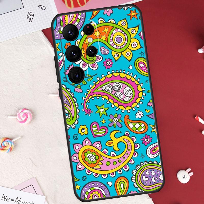 Paisley Pattern Case For Samsung Galaxy S24 FE S20 FE S21 S22 S23 S25 S26 Ultra S10 Plus S25 FE Cover Shell