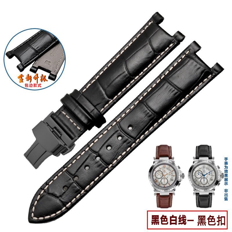 Кожаный ремешок верхнего слоя с тиснением под крокодила из коровьей кожи для YA133309 Gales 20*11 мм 22*13 мм Ремешок для часов Черный Коричневый Мужские аксессуары