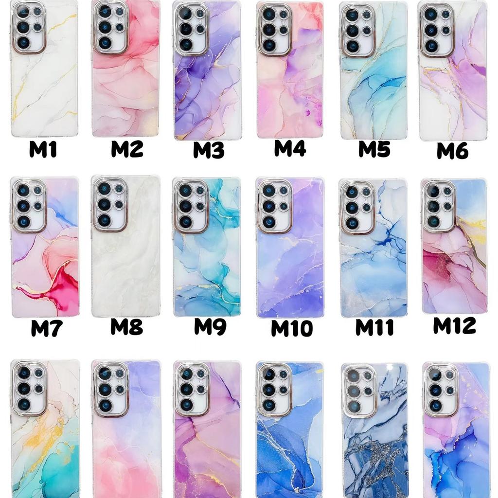Electroplated fine hole marble pattern is suitable for iPhone16promax mobile phone case IMD Apple 15 anti-drop protective case