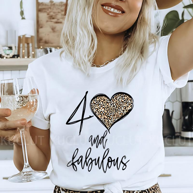 Женская футболка 40th Fabulous Tees Женская футболка для вечеринки в честь 40-летия королевы Модные графические топы Повседневная эстетичная женская одежда