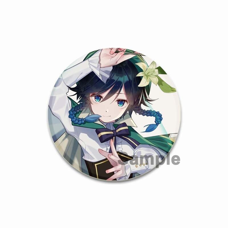 58 мм Genshin Impact, мягкая кнопка, булавка, креативные забавные броши на воротник, мультяшный значок, одежда, шляпа, аксессуары, милые модные украшения, подарки