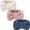 3 Pieces Spa Headband for Women Facial Headband Makeup Headband for Washing Face Terry Cloth Hairband Bow Towel Headbands