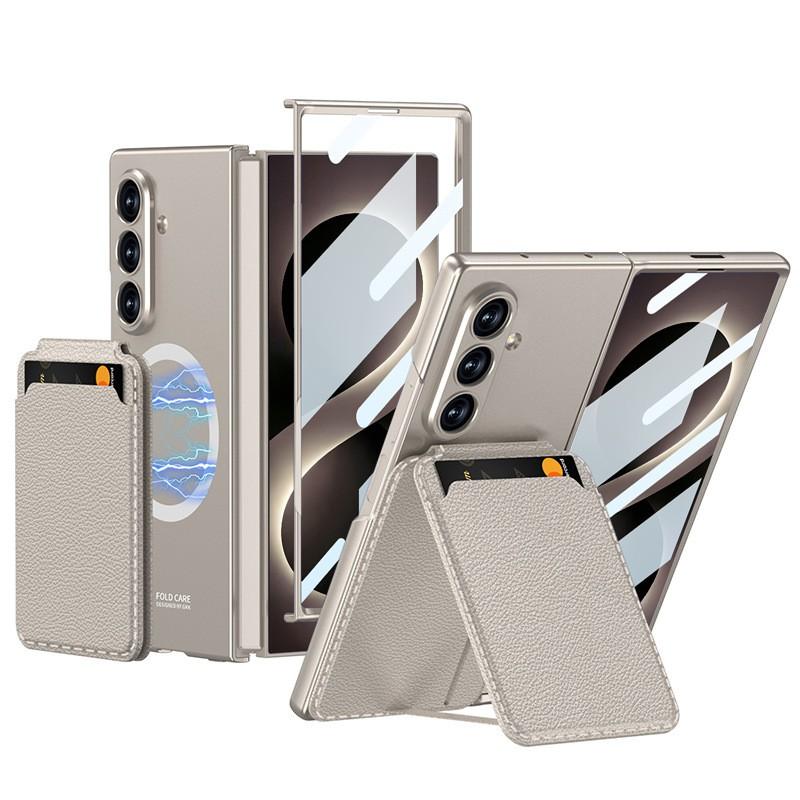 Магнитный съемный держатель для карт Чехол для телефона с подставкой Galaxy Z Fold 8 Ultra 7 Жесткий корпус из поликарбоната