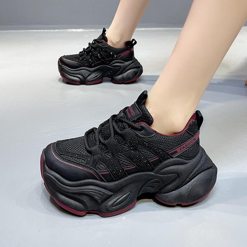 Мода Новая Мода Женские Теннисные Туфли Массивные Кроссовки для Женщин Весна Осень Толстая Подошва Папины Кроссовки Женские ПУ Кожа Платформа Кроссовки