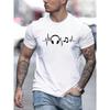 Men's Summer Earbuds Printed Round Neck Short Sleeve Casual  T-shirt New Fashion Daily Loose Size Couple Street T-shirt