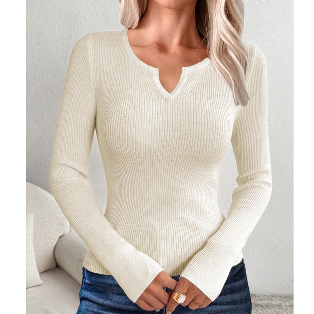 Женский повседневный однотонный свитер с V-образным вырезом, узкий, на пуговицах, с длинными рукавами, базовый свитер
