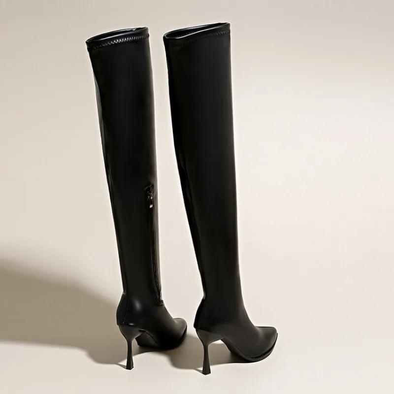 Shoes Woman 2024 Trend Soft Leather High Quality Women Over The Knee Boots Super Thin High Heel Sexy Ladies