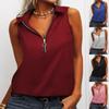 Майка-топ, рубашка, модная женская летняя жилетка, повседневная молния, топы, сексуальные, с V-образным вырезом, однотонные, без рукавов, майка, блузка, одежда, Blusas 25790
