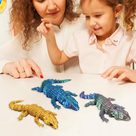3D Lizard Simulation Model Action Toy Desktop Decor Realistic Looking Vibrant Color Animal Theme Lizard Fidget Toy Photography Prop