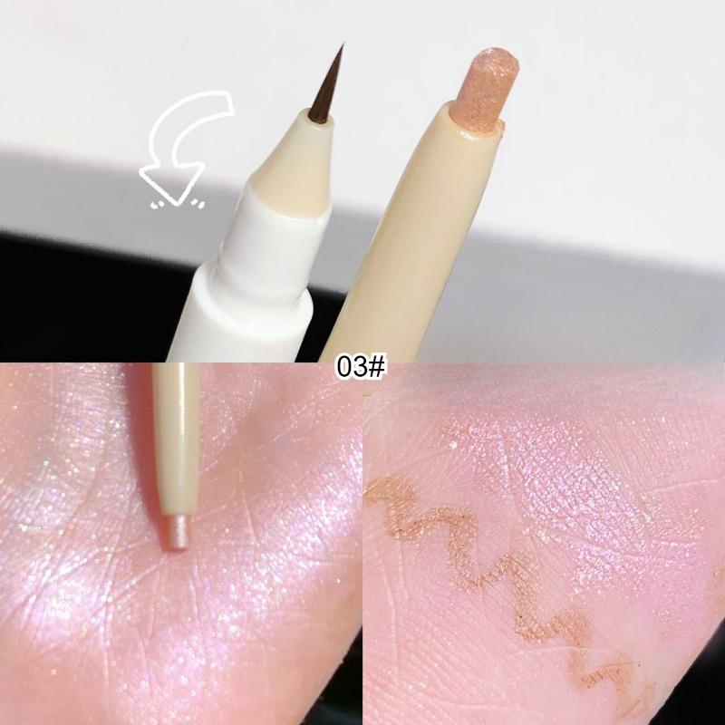 1Pc Double Heads Lying Silkworm Pen Matte Pearlescent Fine Flash Brightening Shadow Pens Outline Pen Under Eyelid To Pen Make Up