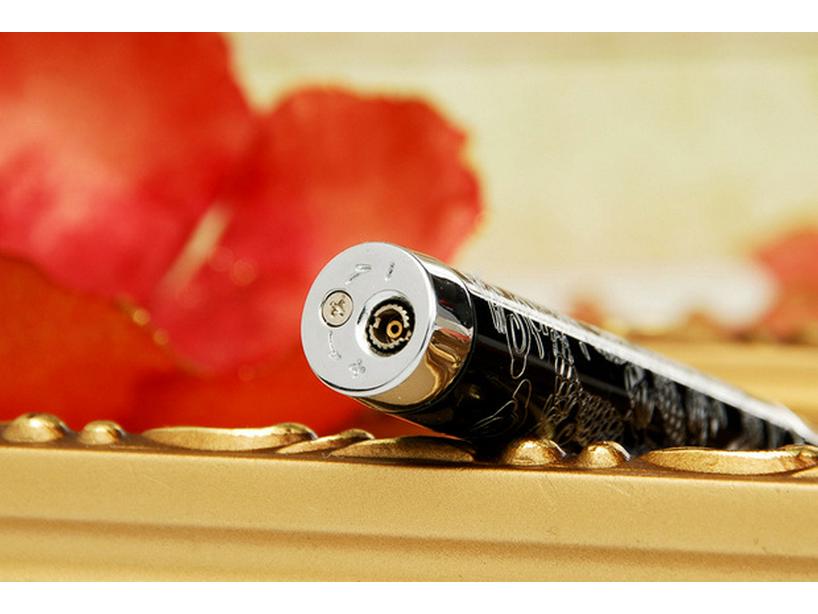 Exclusive Personalized Double-Plated Dragon Slim Round Lighter - Custom Open Flame for Ladies