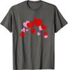 Grunge Valentine Hearts Couples Matching Graphic Tee Distressed Pink and Red Love T-Shirt