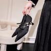 French temperament one-word high-heeled shoes women's thin heels 2025 new high-heeled Mary Jane shoes spring and autumn light mouth single shoes
