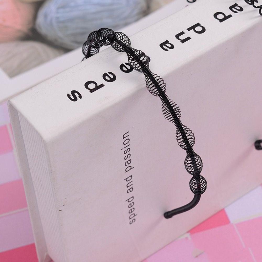 Двухслойный тонкий металлический обруч для волос, мужская резинка для волос весенней формы, повязка на голову в форме волны, детская повязка на голову