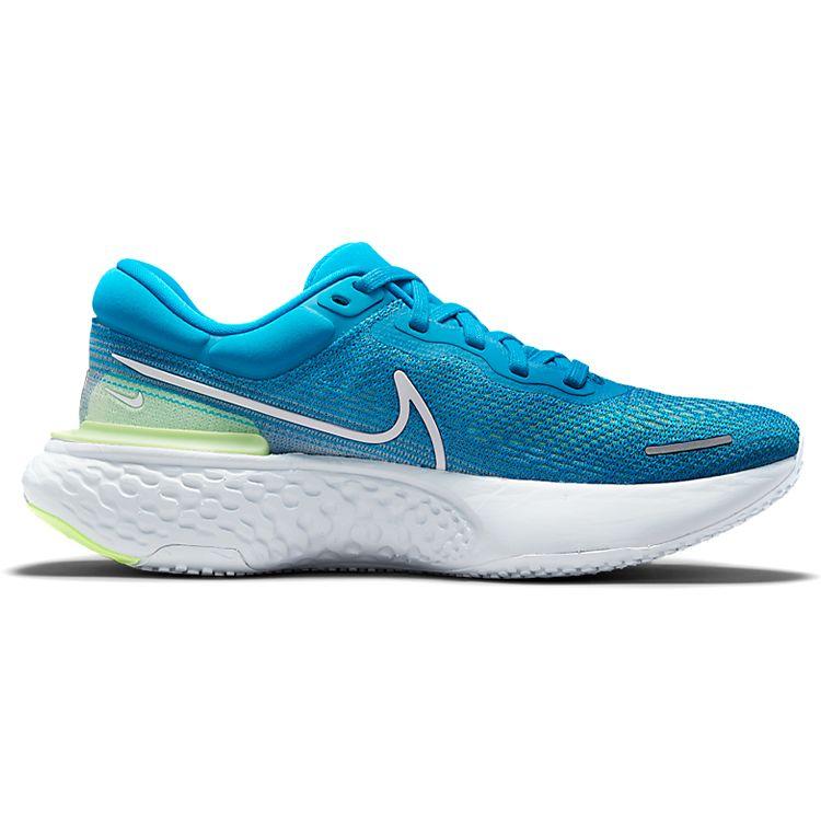 Nike Мужские кроссовки ZoomX Invincible Run Flyknit Blue Orbit Lime Glow Football-серый белый CT2228-401