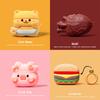 Cute Bear Hamburger Earphone Case for AirPods 4 Cover 2024 Wireless Headphone Silicione Cover for AirPods Pro 2 Charging Box