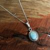 Larimar Women Pendant With Chain 925 Sterling Silver Charm Jewelry