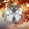 Hand-Drawn Metallic Black & White 3D Butterfly Mandala Wind Chime - Outdoor Hanging Garden Sculpture Art, No Power Needed