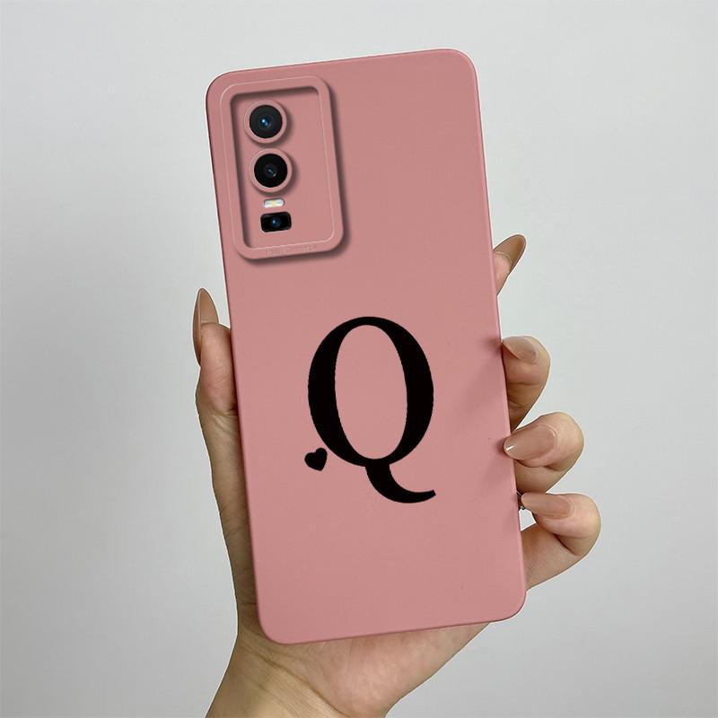 Cover For Vivo Y76 5G Case Love Heart Letters Liquid Soft Silicone Phone Case For Vivo Y76 VivoY76 Y 76 V2124 Back Cover Coque