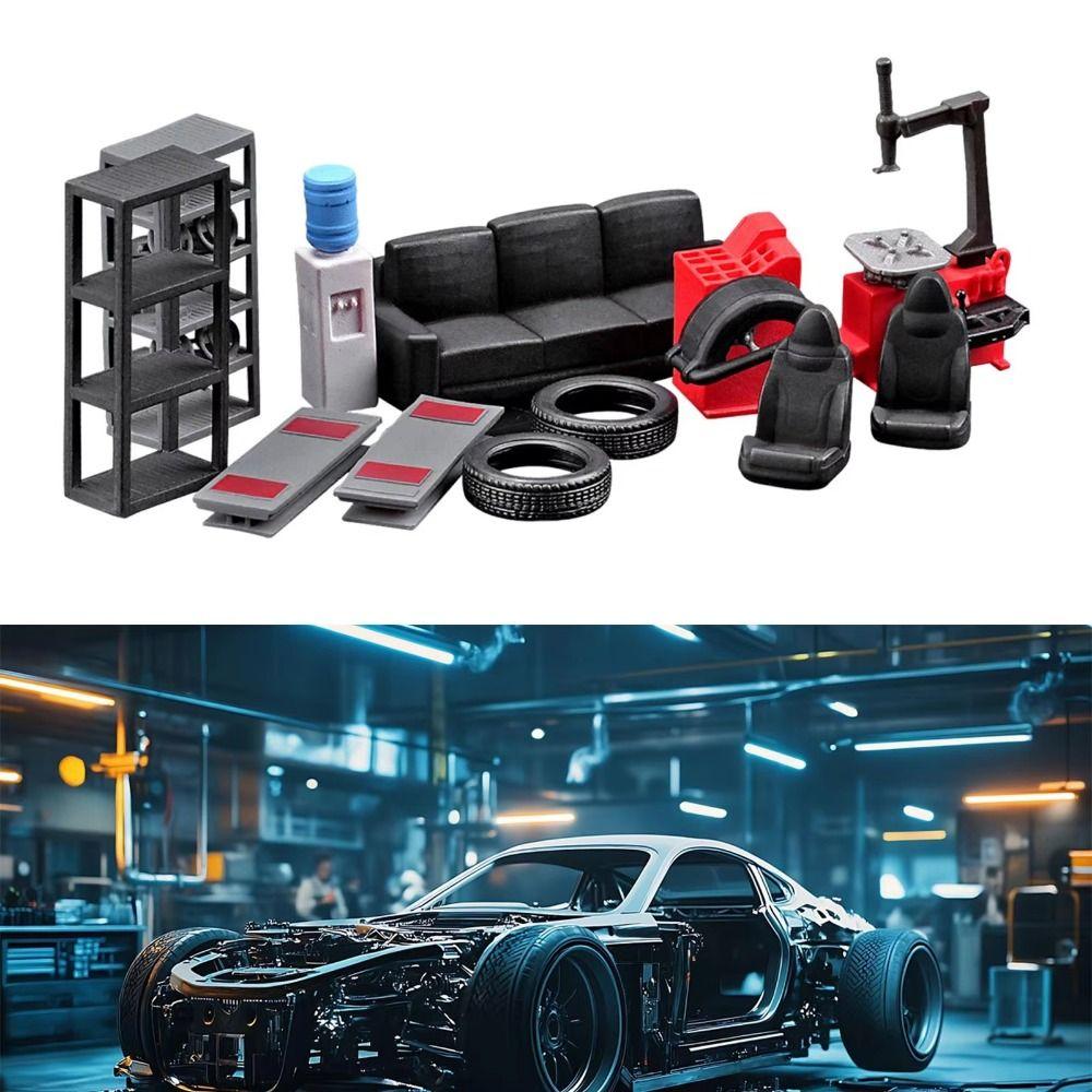 Model Assembly Simulation Car Repair Tools Miniature Scene Garage Scene Display Sand Table