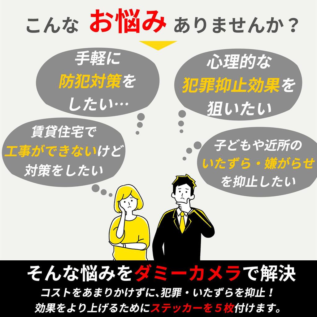 PREMIUMM Security Camera Dummy with Security 1 Piece Dummy Surveillance Camera Lights Security No Power Supply Indoor Sticker, Camera, Dummy, Up,